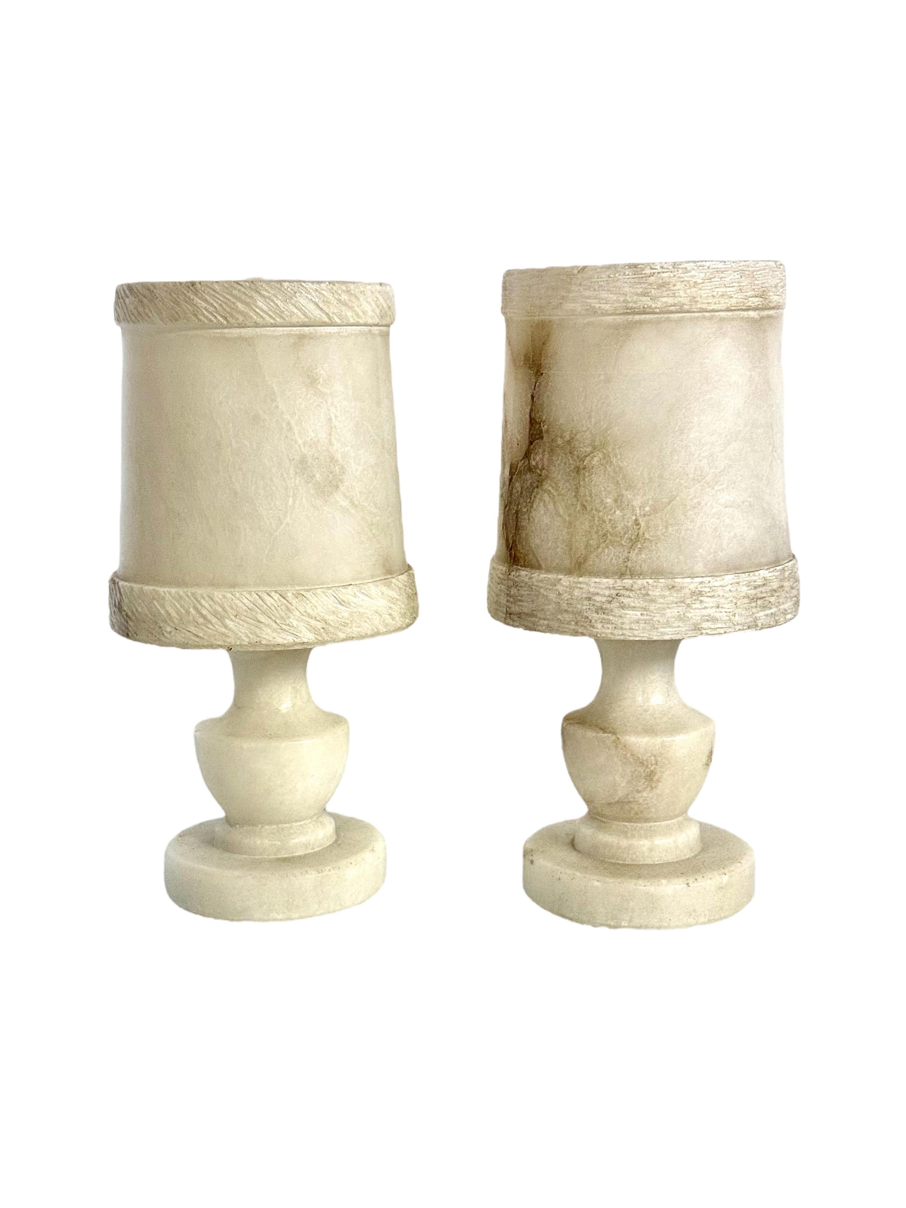 Pair of French Alabaster Table Lamps, Circa 1890 For Sale 8