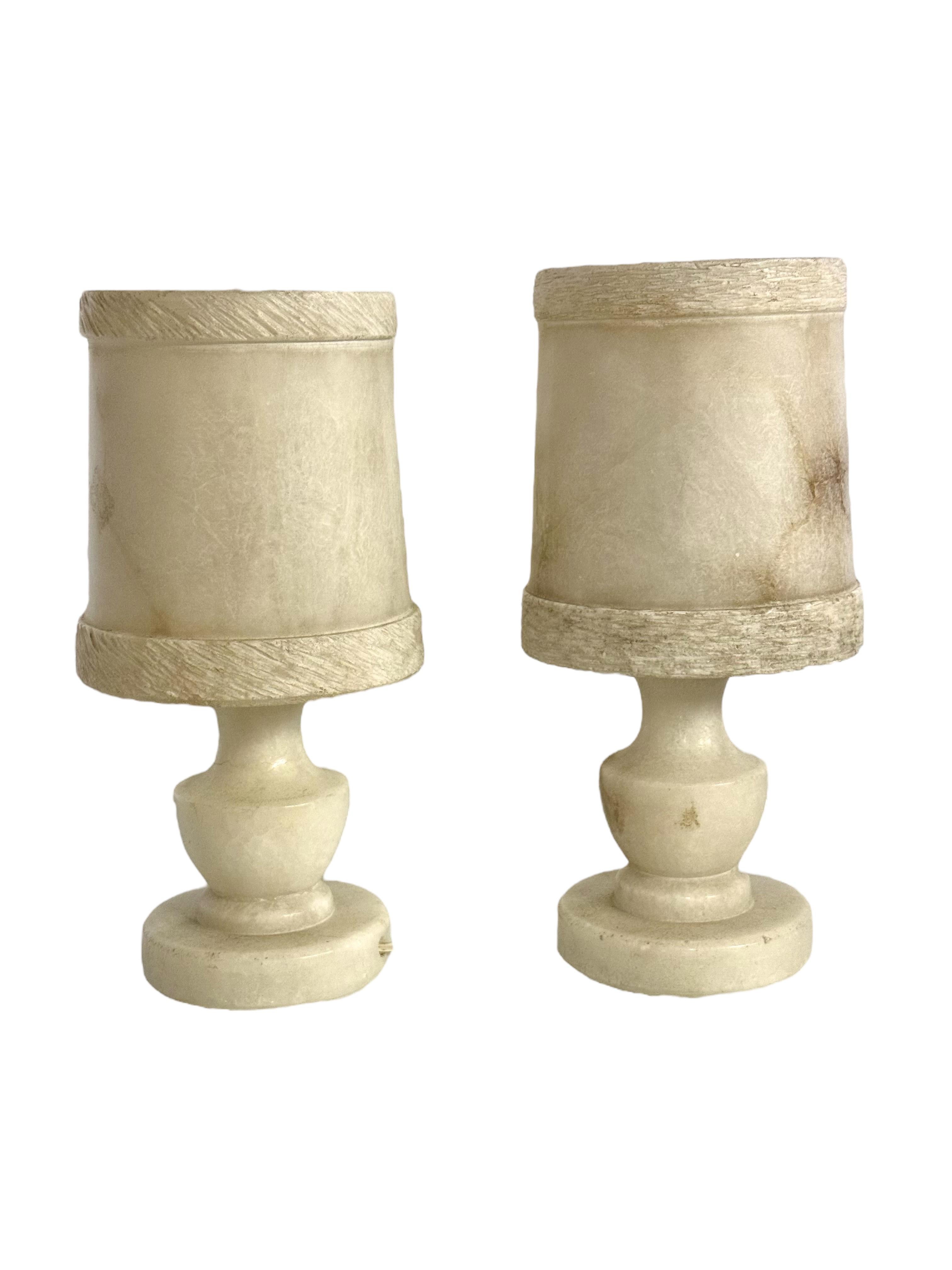 Pair of French Alabaster Table Lamps, Circa 1890 For Sale 9