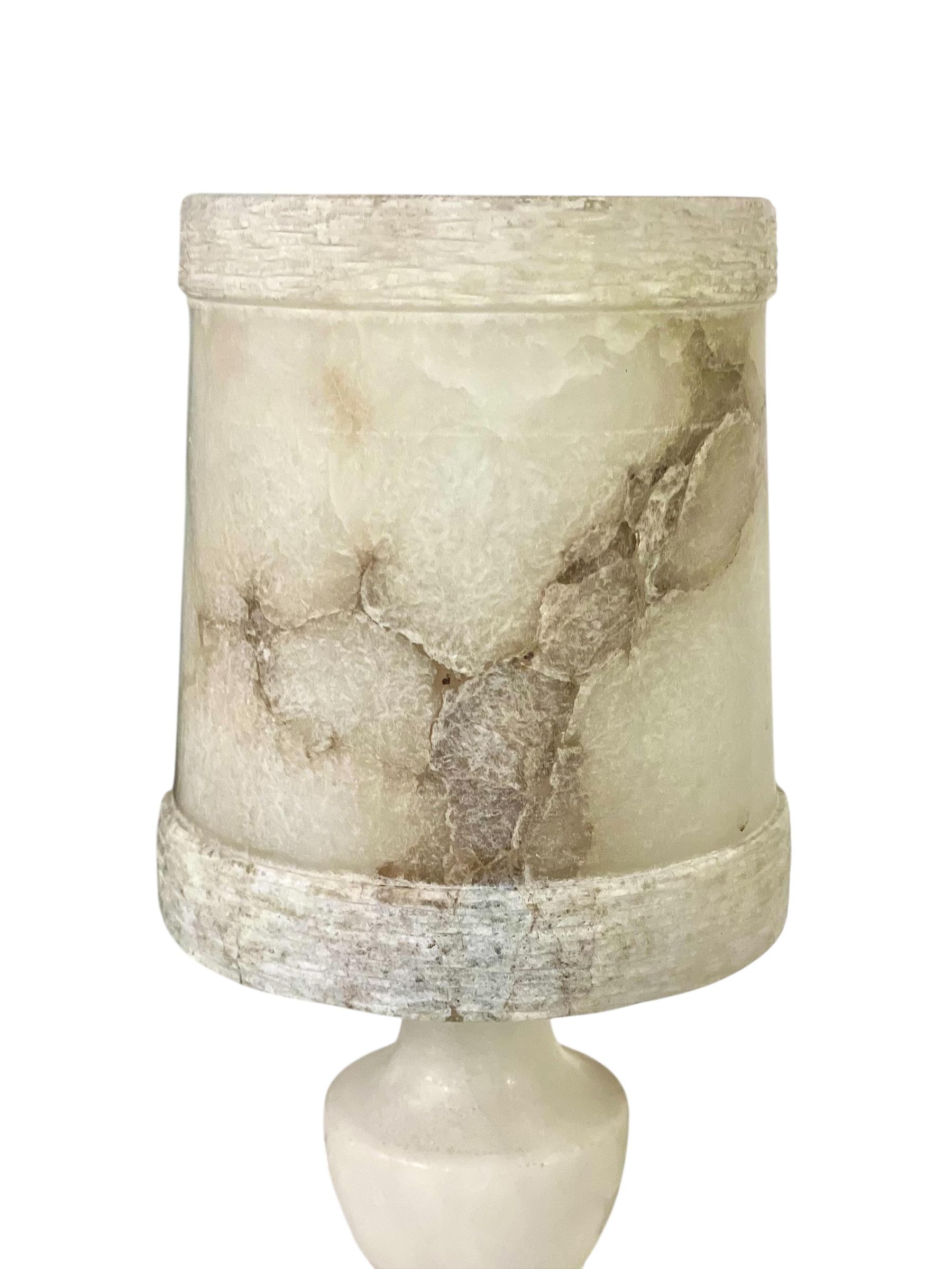 Pair of French Alabaster Table Lamps, Circa 1890 For Sale 2