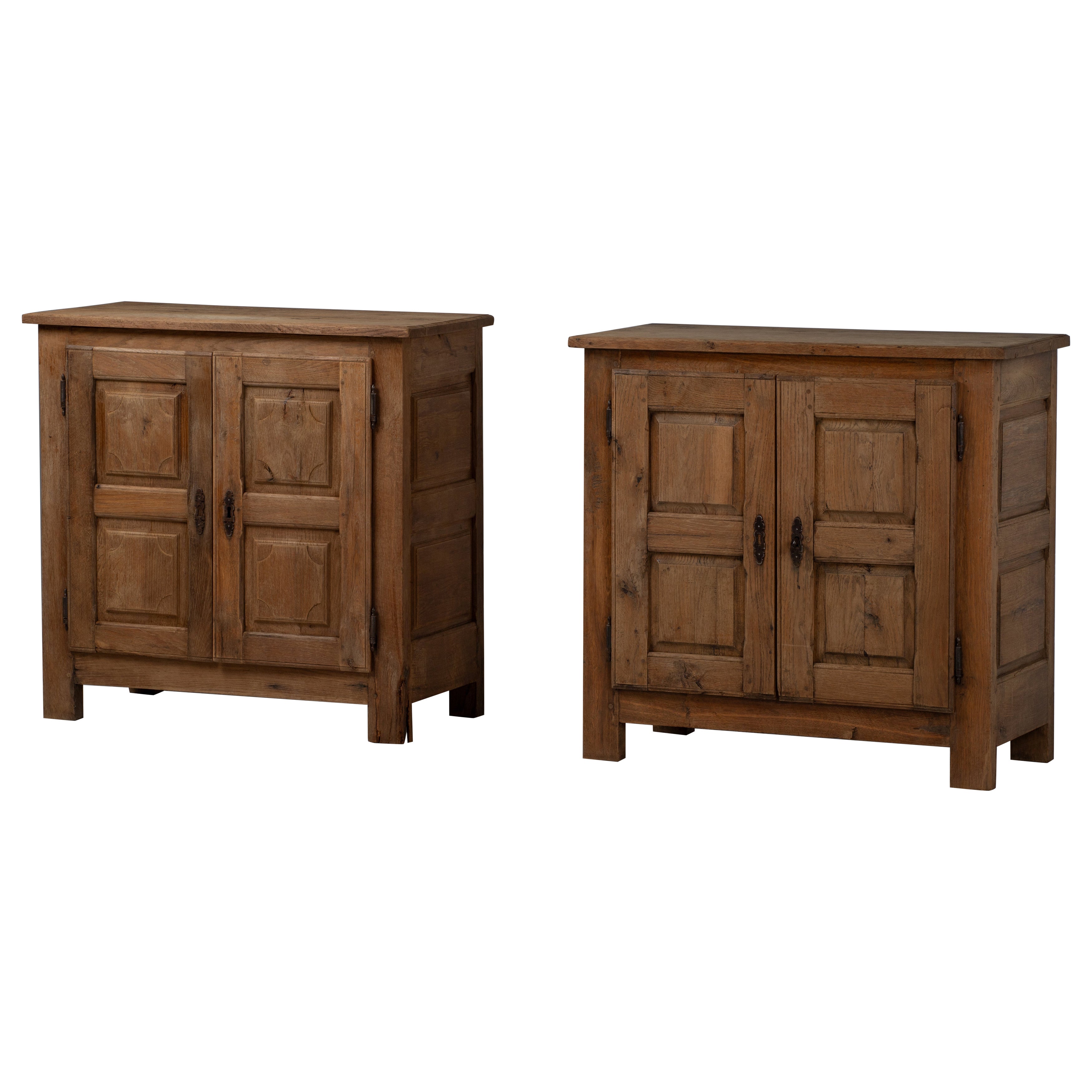 Pair of French Alpine Buffets in Solid Oak