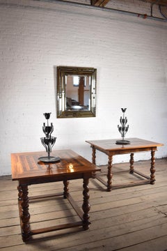 Pair of French (Alsace) 18th Century Trompe l'Oeil Veneered Center / side Tables