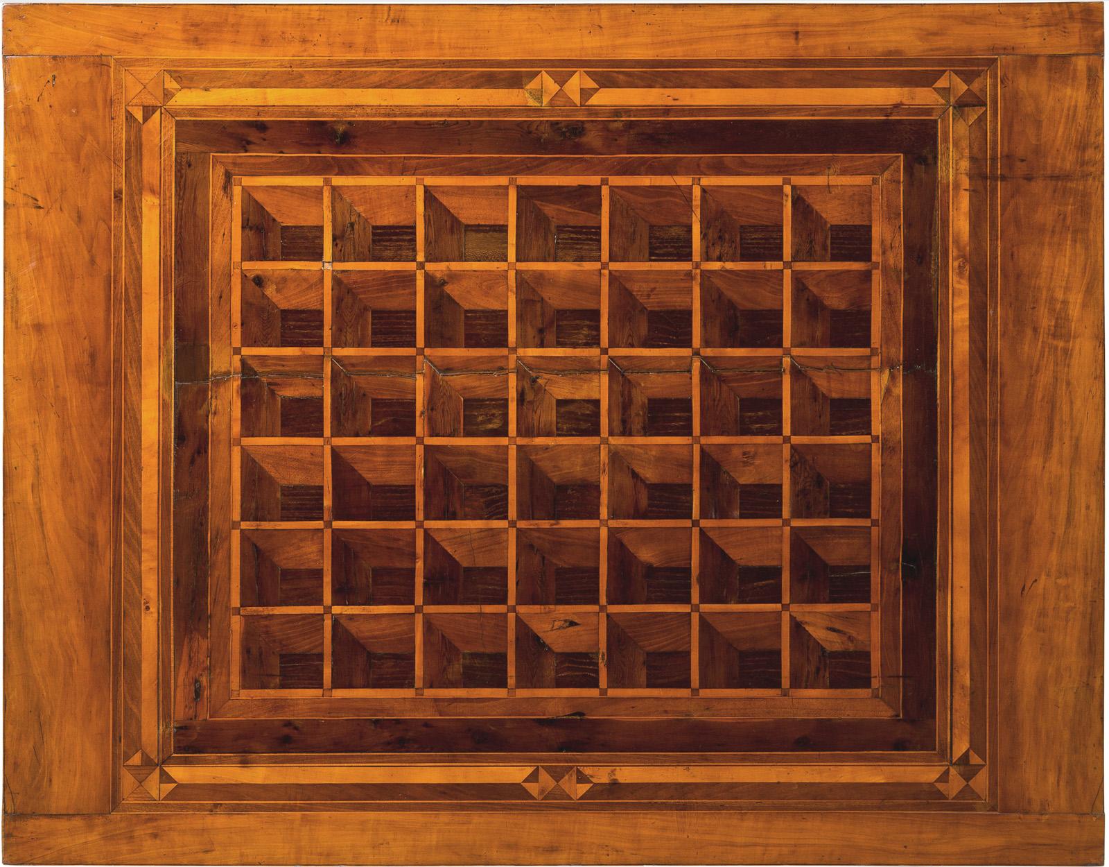 Paire de tables centrales / d'appoint françaises (Alsace) du XVIIIe siècle en placage Trompe l'Oeil en vente 2