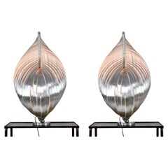 Paire de lampes de bureau françaises en aluminium par Henri Mathieu, années 1960-70