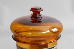 Pair of French Amber Glass Apothecary Jars