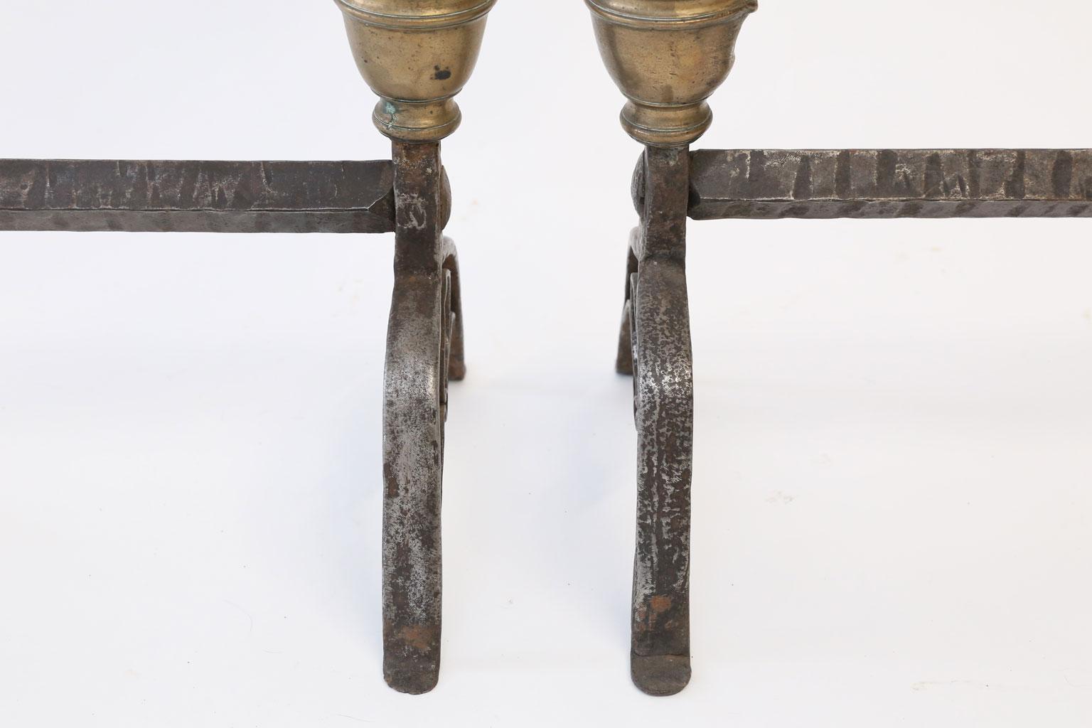 Pair of French Andirons in Bronze 1