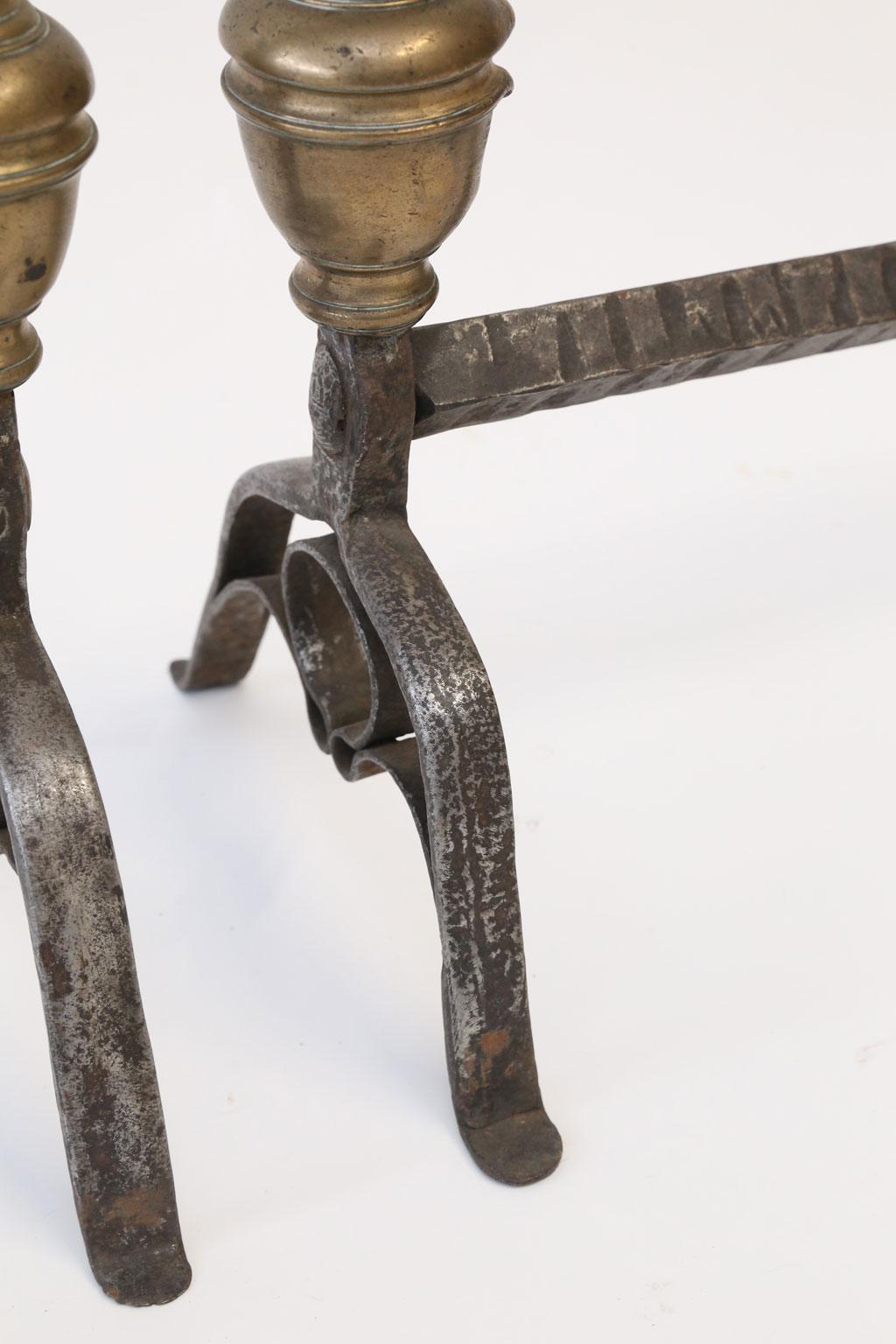 Pair of French Andirons in Bronze 2