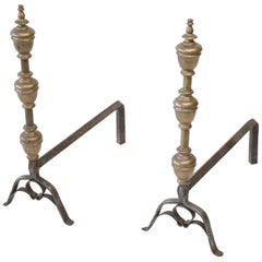 Pair of French Andirons in Bronze