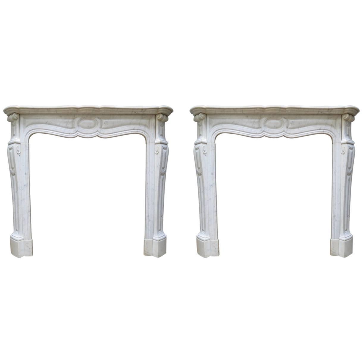 Pair of French Antique 18th Century Style Fireplace Mantels