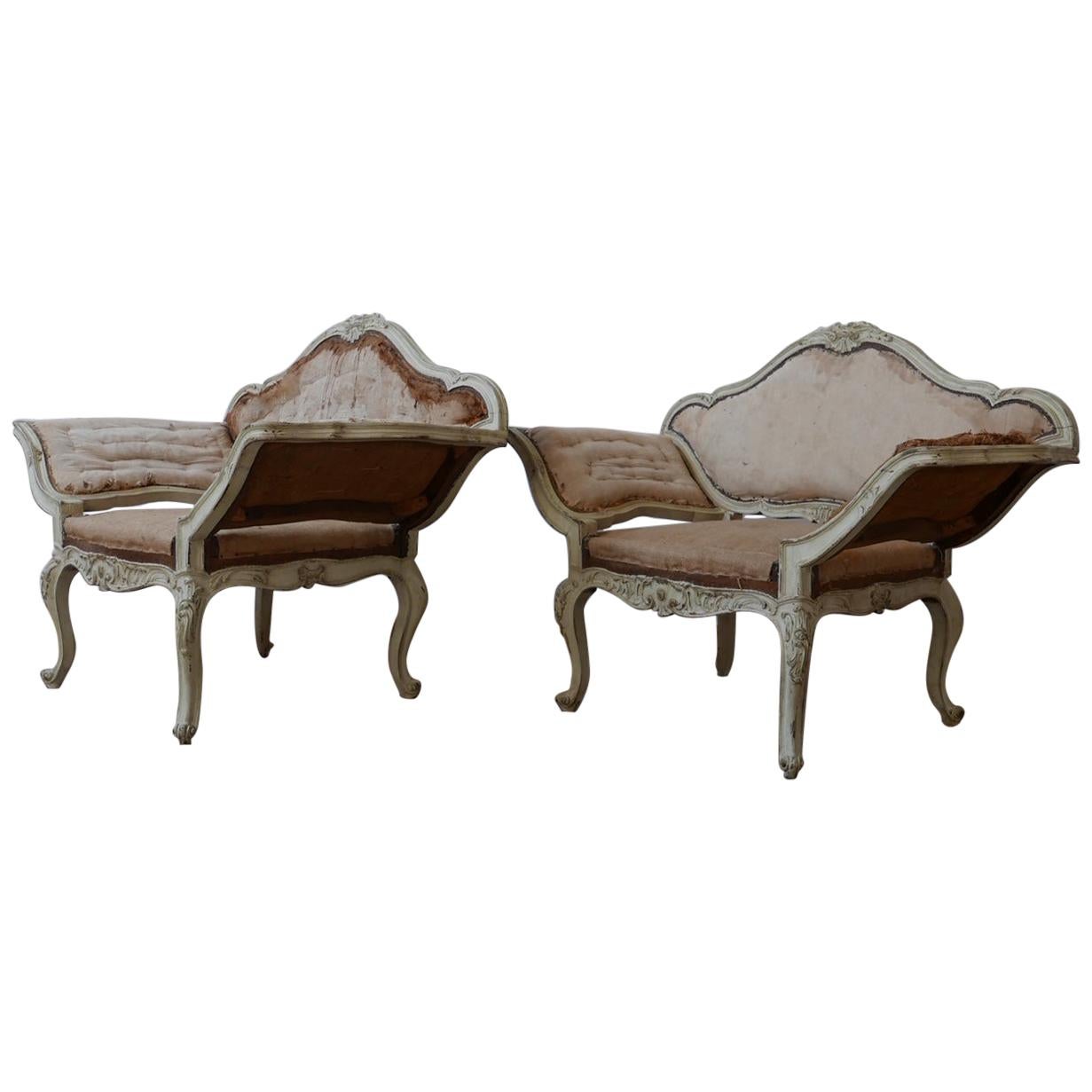 Paar französische antike Sessel im Angebot