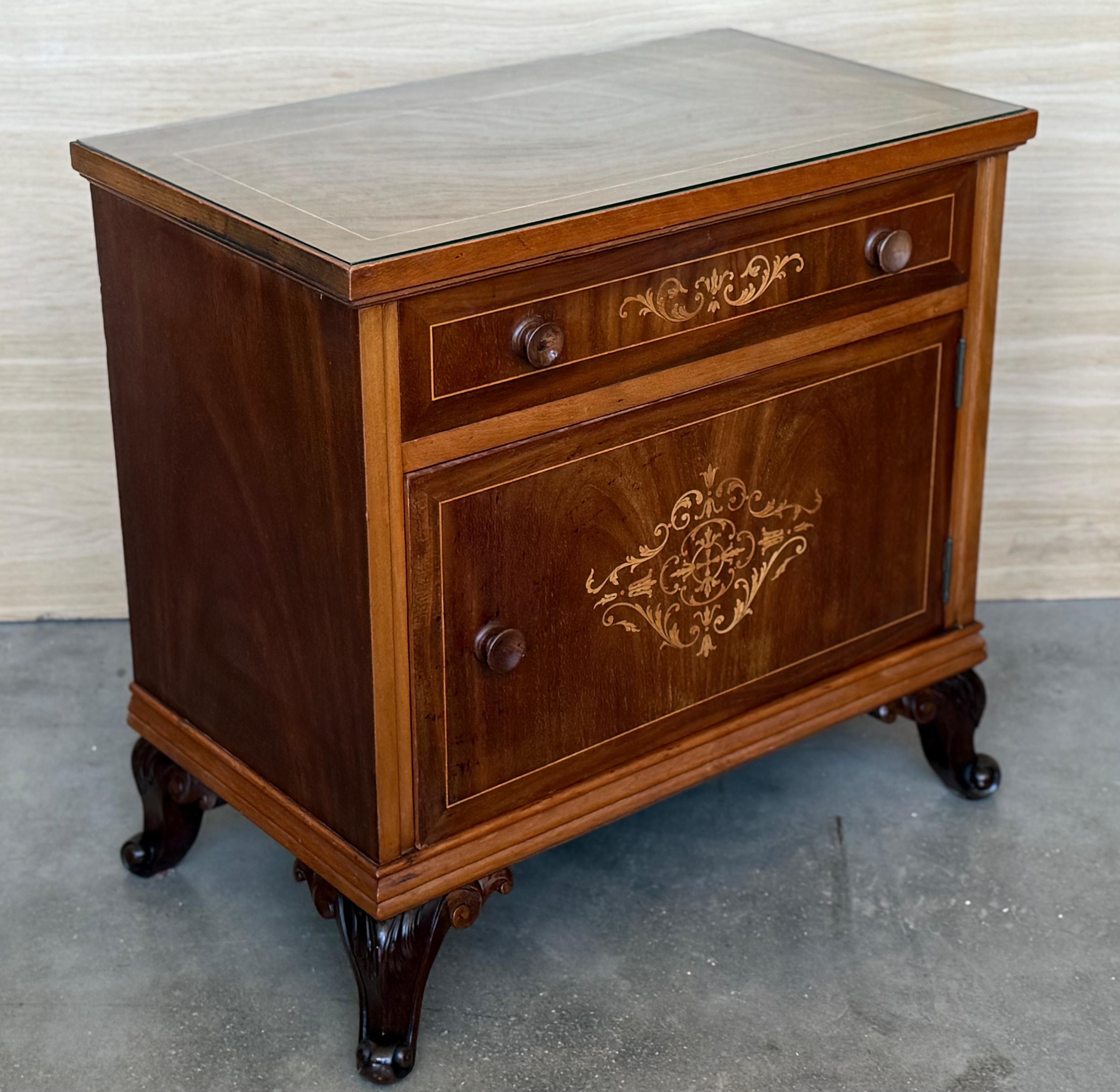 Paire de tables de chevet en marqueterie d'époque française, vers 1890 en vente 2
