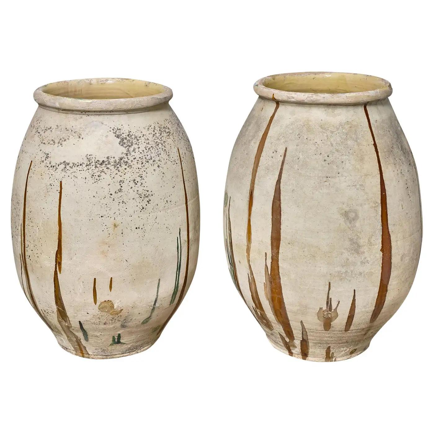 Paar französische antike Biot-Töpfe (Keramik) im Angebot