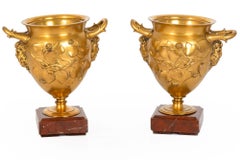 Pair of French Antique Bronze Sculpture Vases by Levillain & Barbedienne