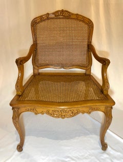 Pair of French Antique Carved Elm Armchairs, circa 1910-1920