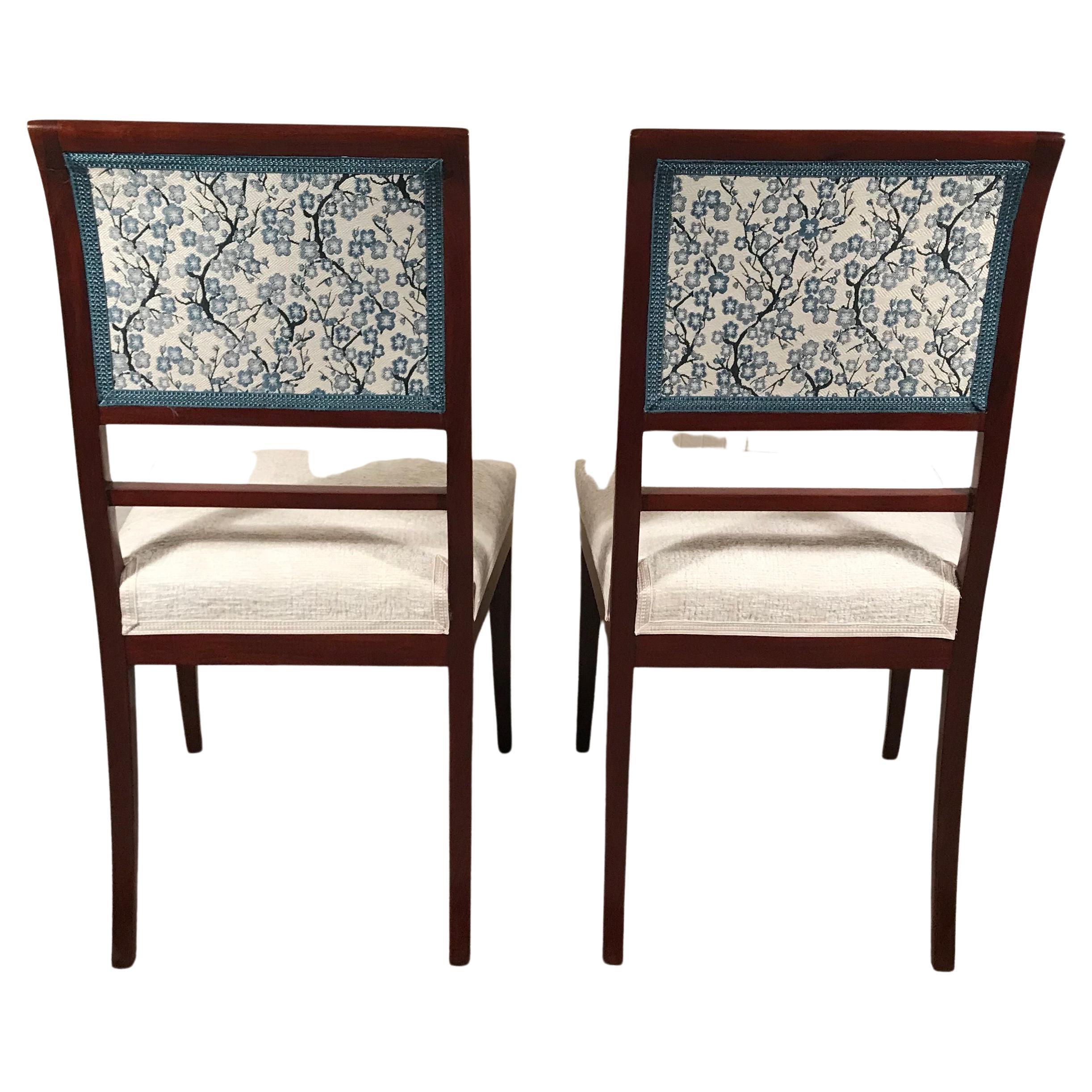 Restauration Pair of French Antique Chairs, 1830 For Sale