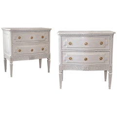 Pair of French Antique Chests of Drawers Louis XVI Style Gustavian Patina