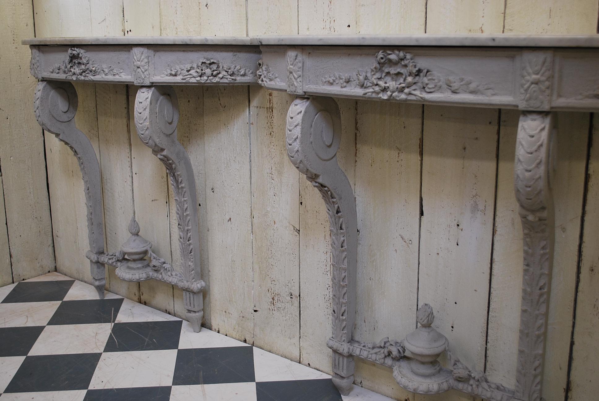 Pair of French Antique Console Tables or Pier Tables For Sale 1