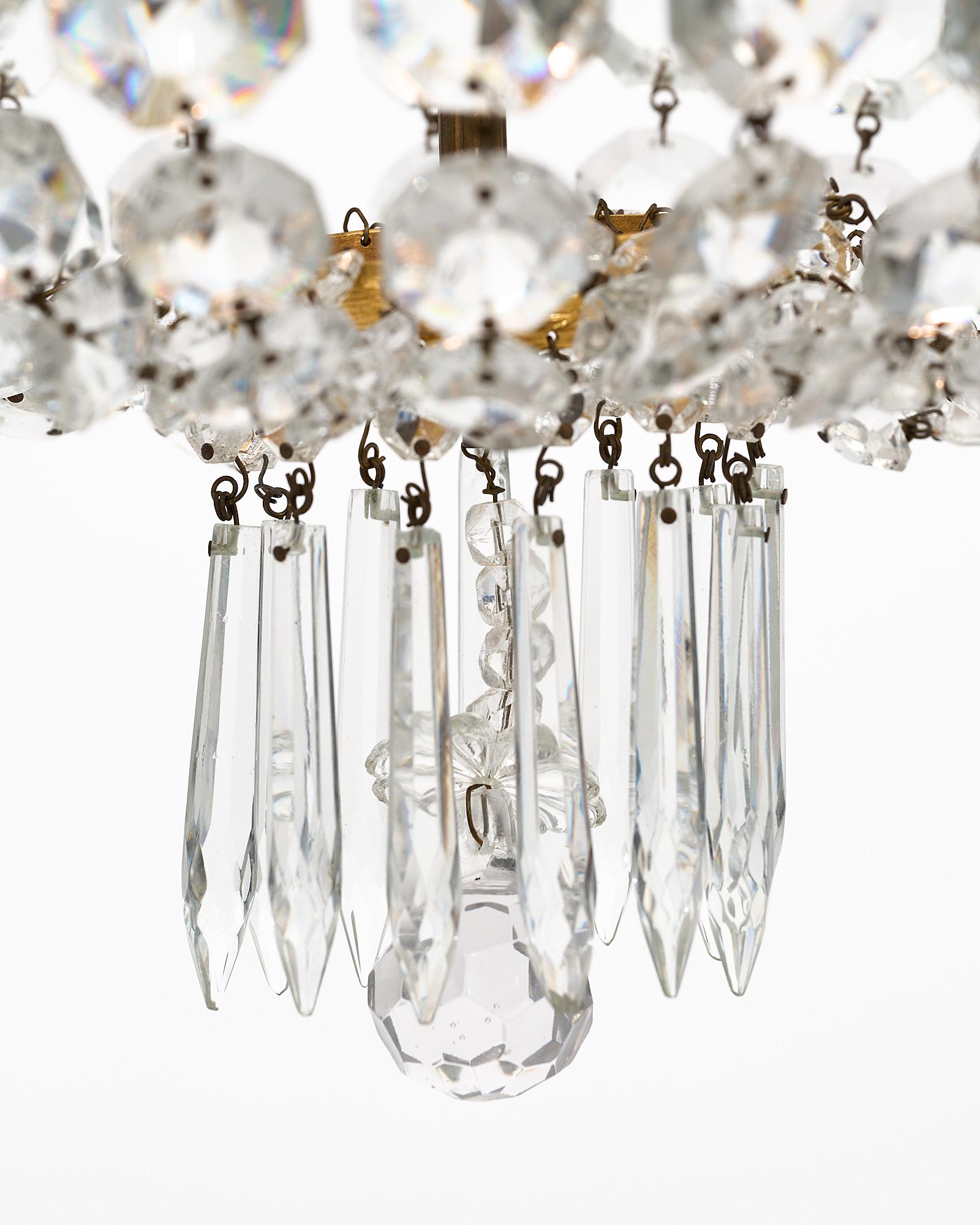 Pair of French Antique Crystal Chandeliers In Good Condition In Austin, TX