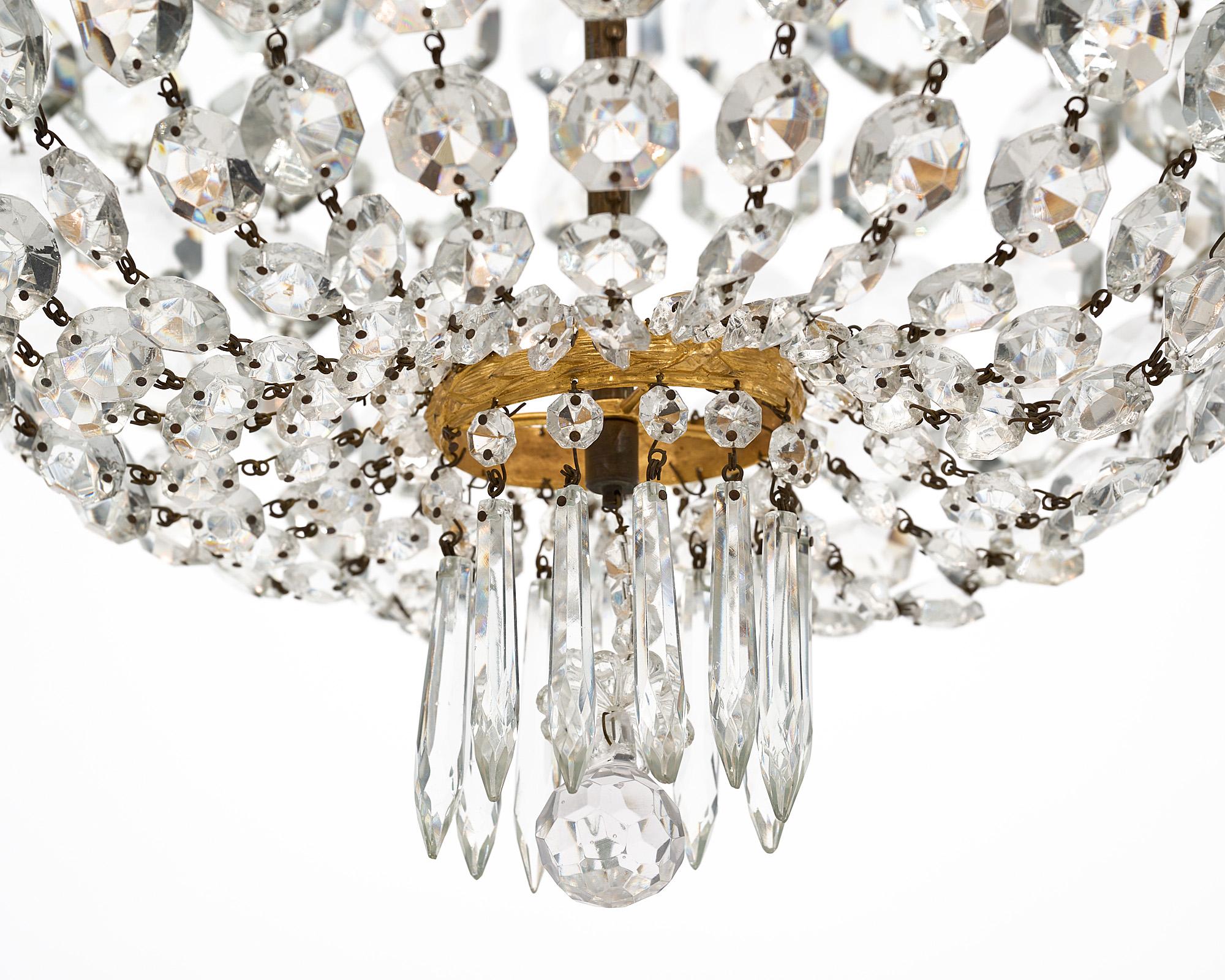 Early 20th Century Pair of French Antique Crystal Chandeliers