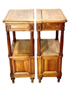 Pair of French Antique Faux Books Bedside Tables