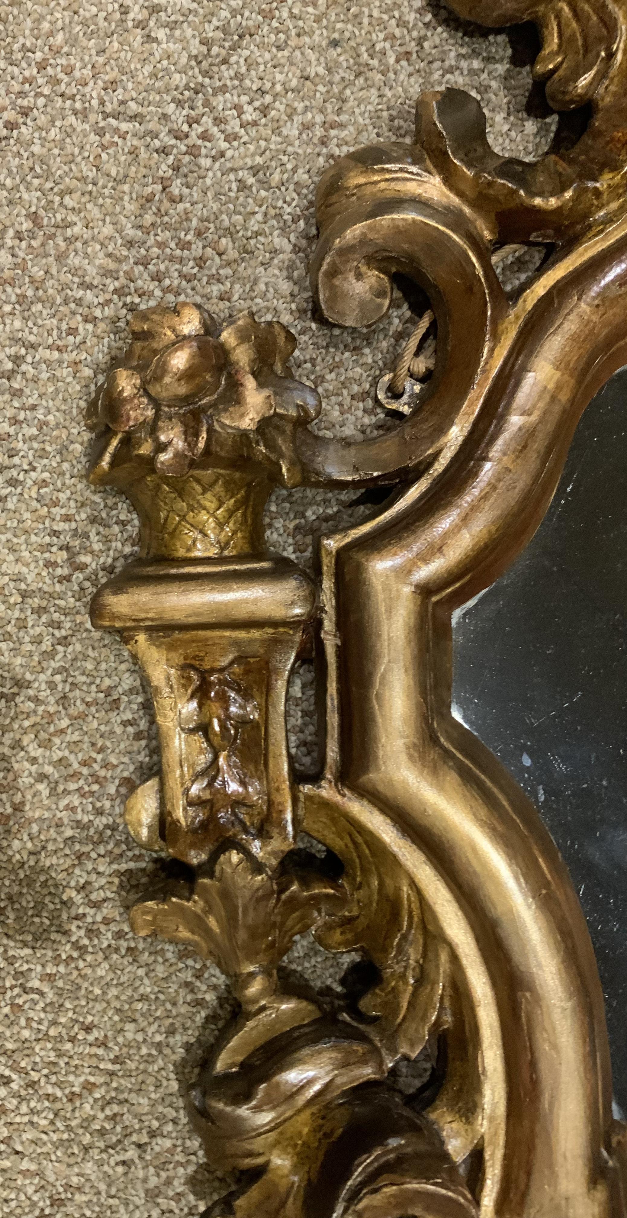 Hand-Carved Pair of French antique giltwood mirrors  For Sale