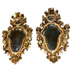 Pair of French Antique giltwood mirrors 