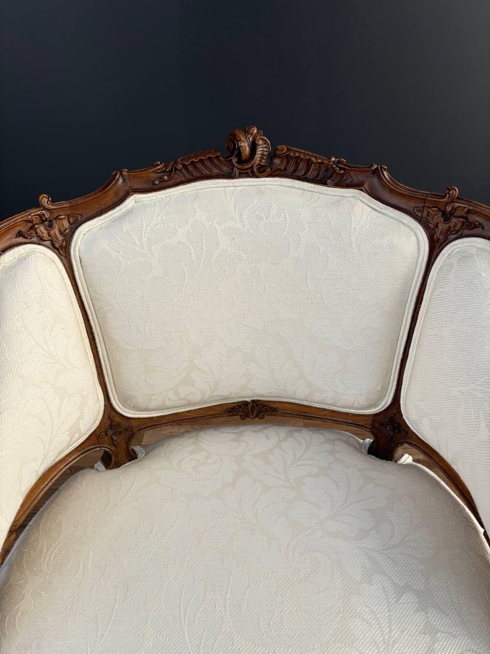 Pair of French Antique Louis XV-Style Arm Chairs For Sale 1