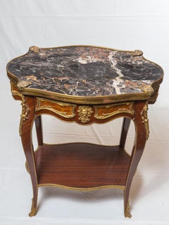 Pair of French Antique Marble-Top Nightstand