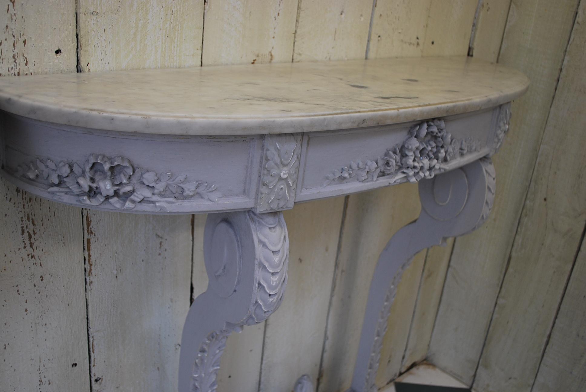 Pair of  French Antique neoclassical  grey painted Console Tables / Pier Tables In Good Condition For Sale In Winchcombe, Gloucesteshire