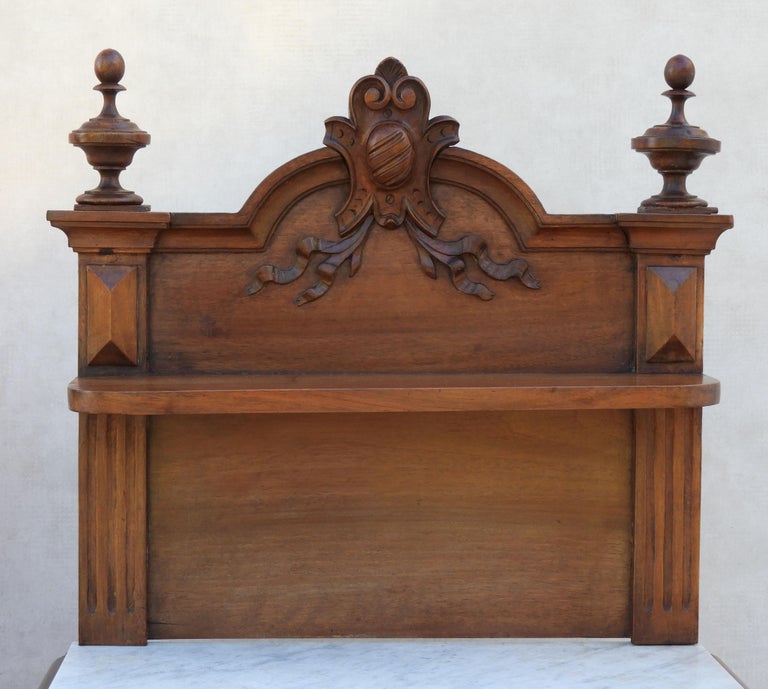 Pair of French Antique Night Stands or Bed Side Cabinets in Walnut and Marble In Good Condition For Sale In Trensacq, FR