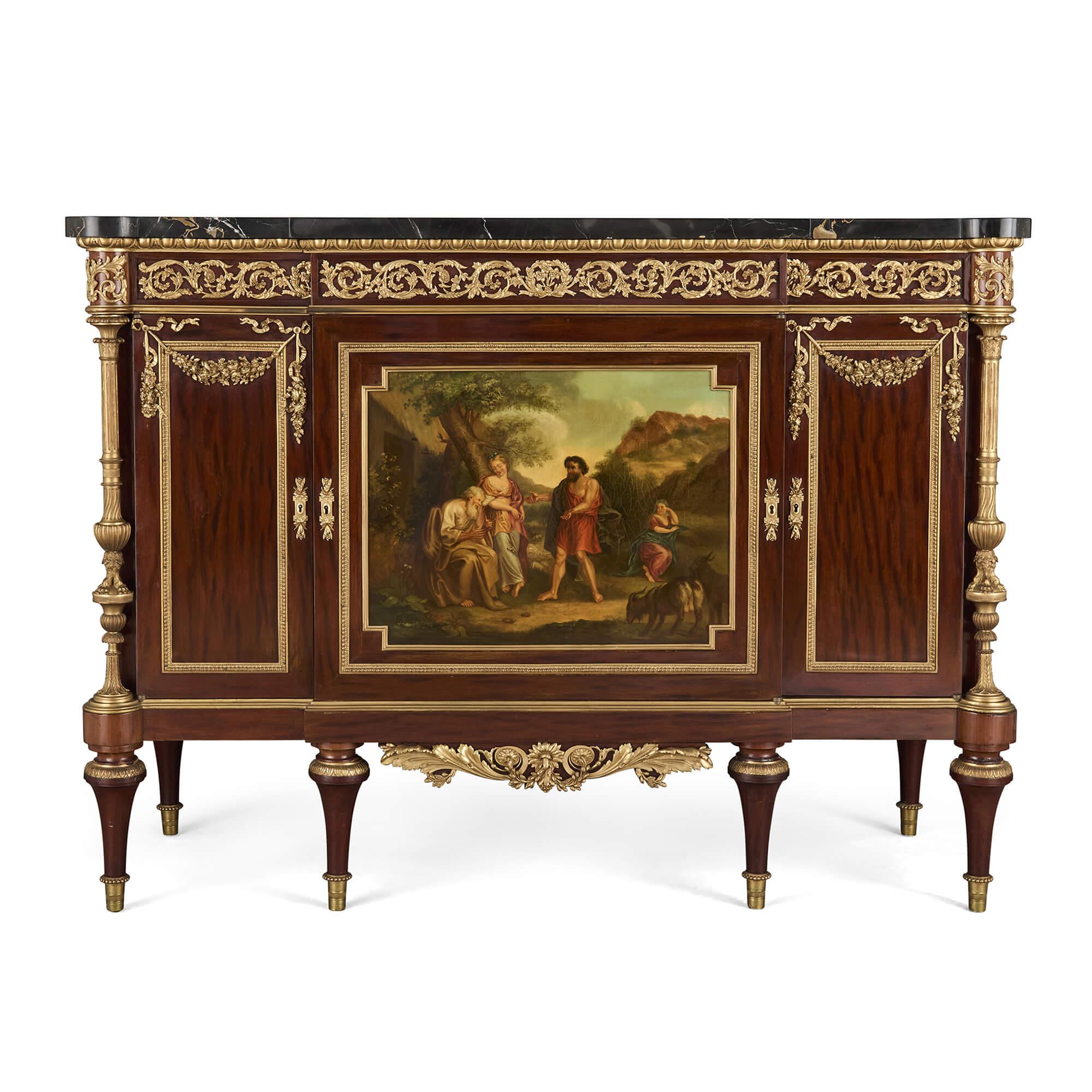Paar antike französische Kommoden von Vernis Martin von Durand (Louis XV.) im Angebot