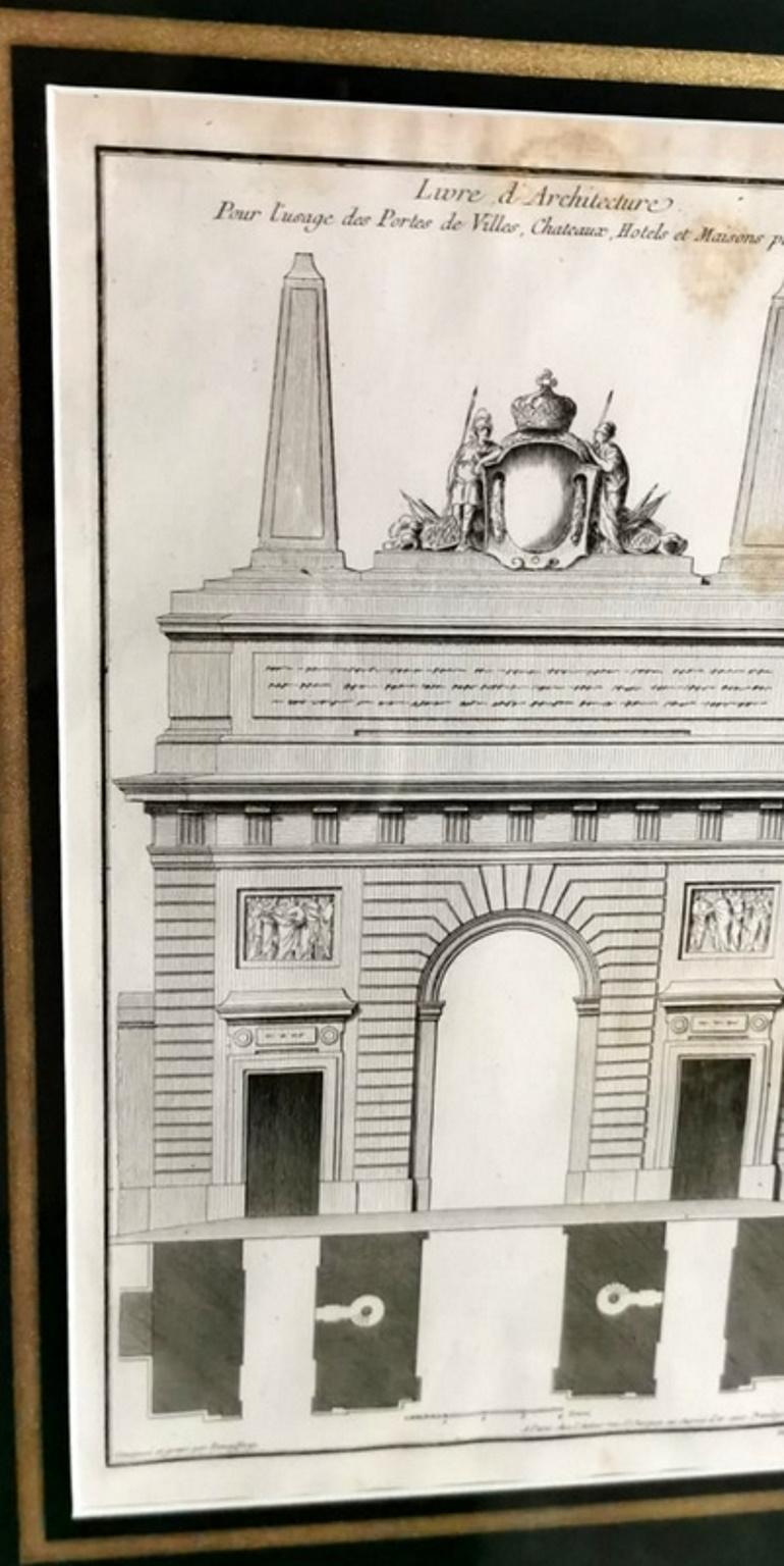 Pair of French Architecture Prints by J.F. Neufforge In Good Condition In Prato, Tuscany