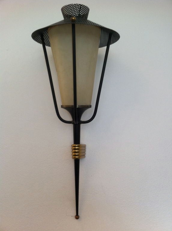 Mid-Century Modern Pair of French Arlus 1950s Wall Lights