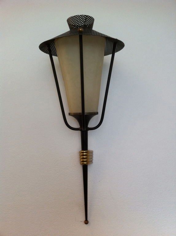 Mid-20th Century Pair of French Arlus 1950s Wall Lights