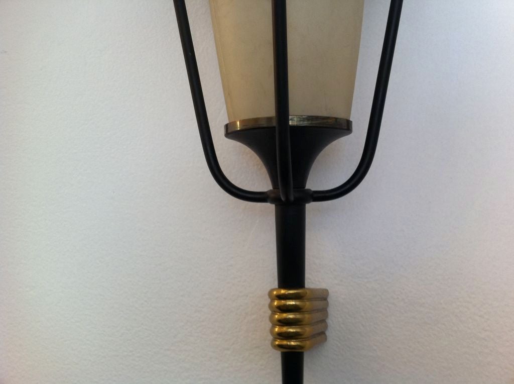 Brass Pair of French Arlus 1950s Wall Lights
