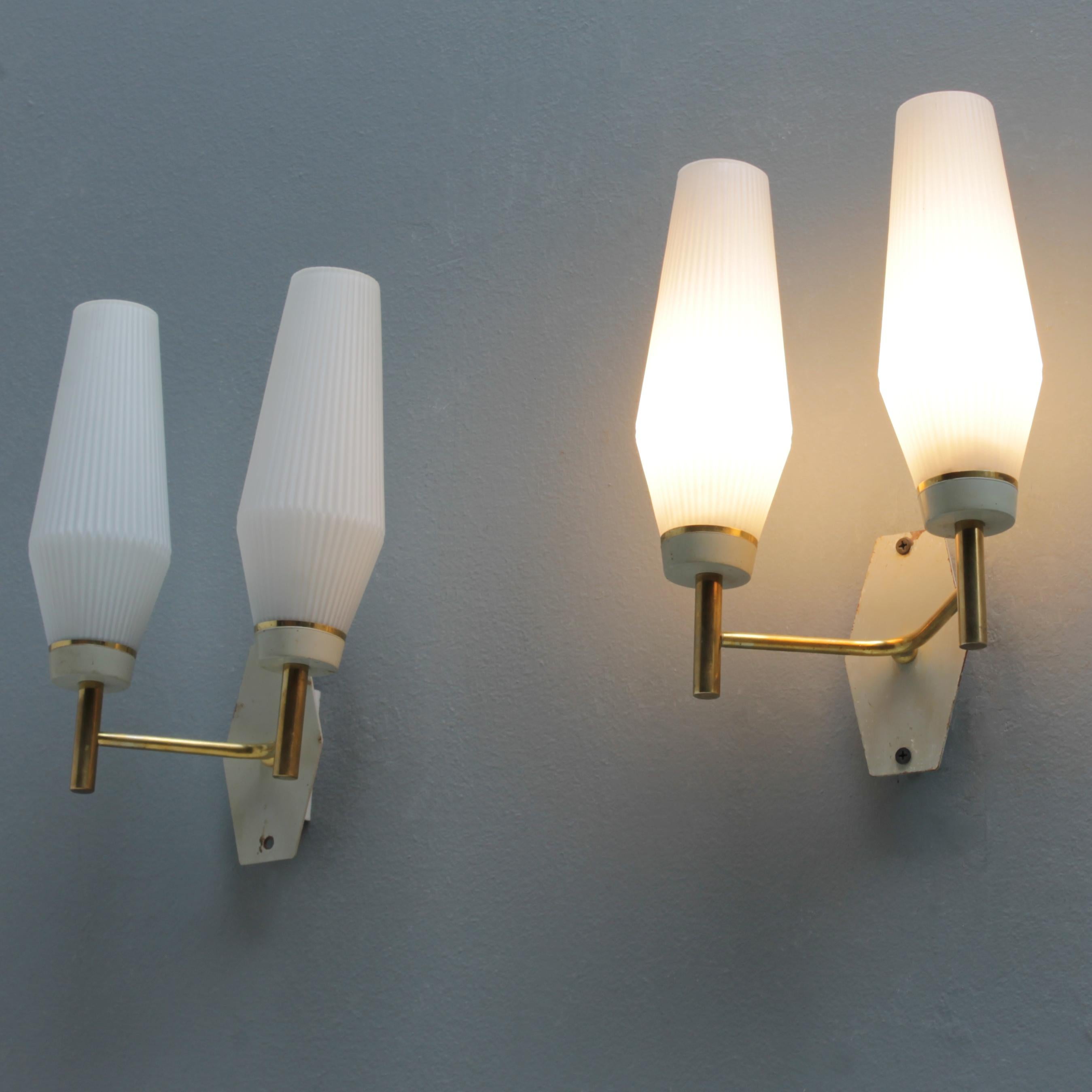 Mid-Century Modern Pair of French Arlus Wall Lights