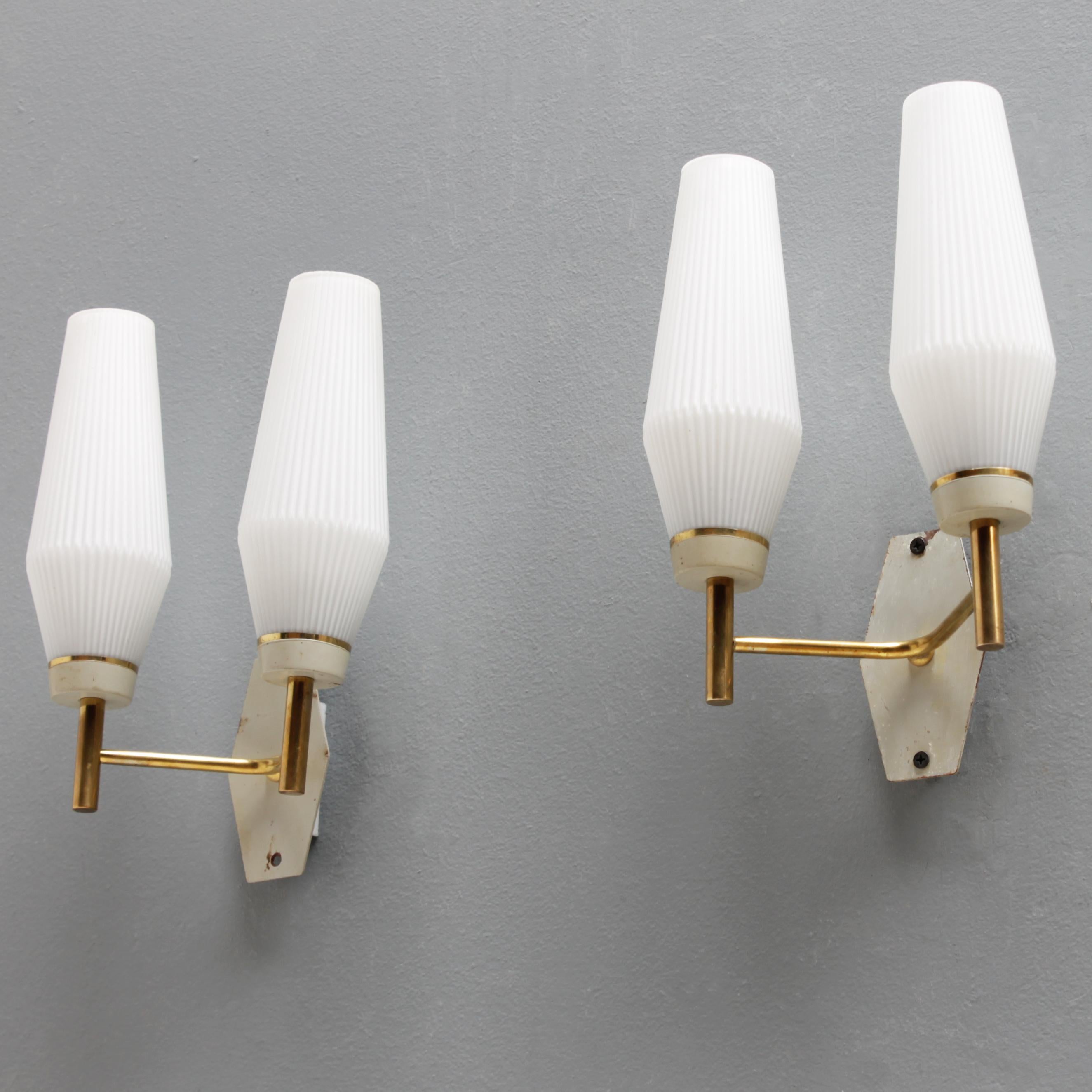 Mid-20th Century Pair of French Arlus Wall Lights
