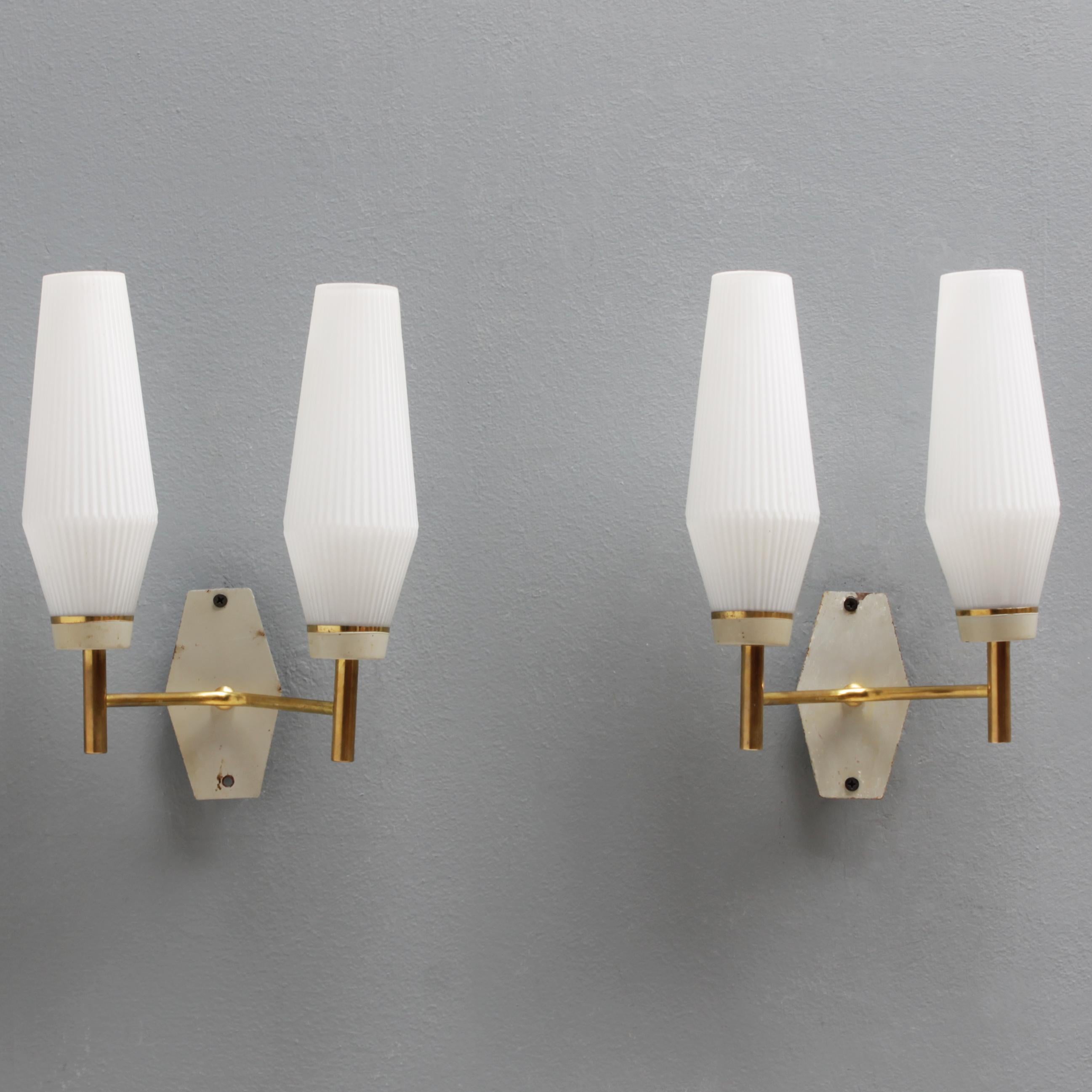 Metal Pair of French Arlus Wall Lights