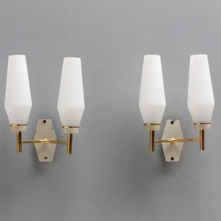 Metal Pair of French Arlus Wall Lights For Sale