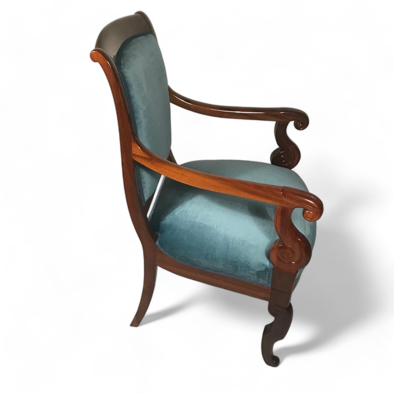 Coppia di poltrone francesi, 1830, noce In condizioni buone in vendita a Leimen, DE