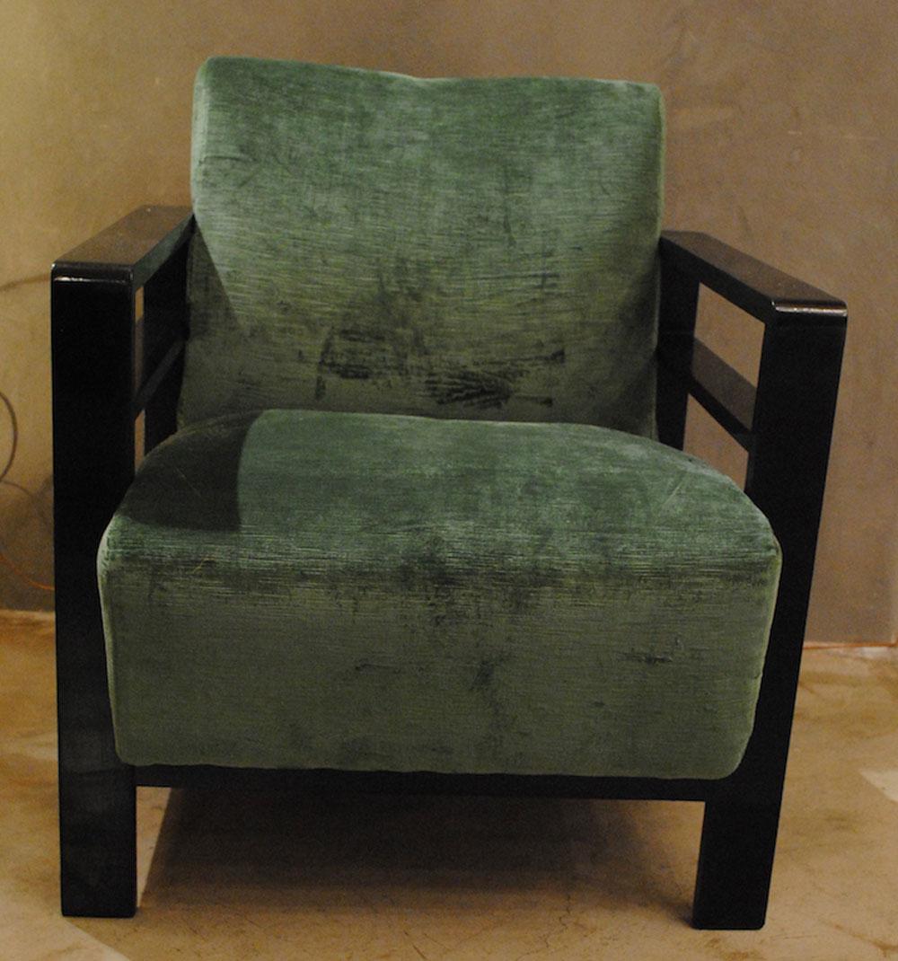 Minimalist Pair of French Armchairs Belonging to the Rationalist Current, 1940s