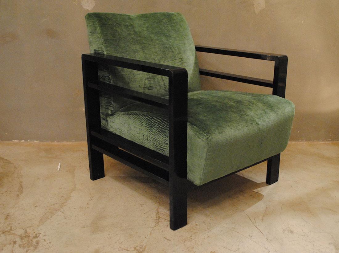 Pair of French Armchairs Belonging to the Rationalist Current, 1940s 2