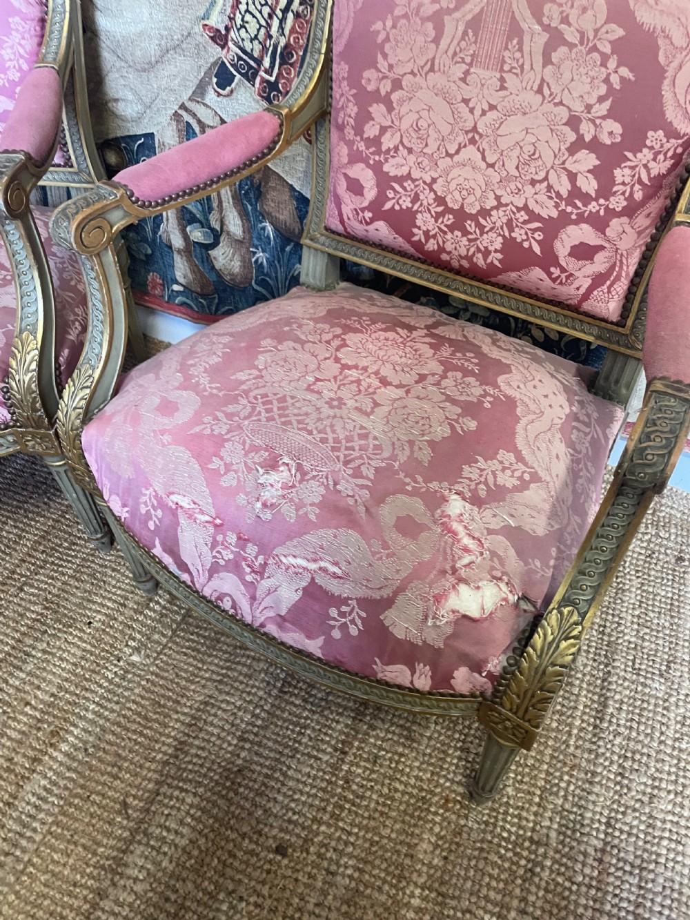 Pair of French armchairs / fauteuils For Sale 4