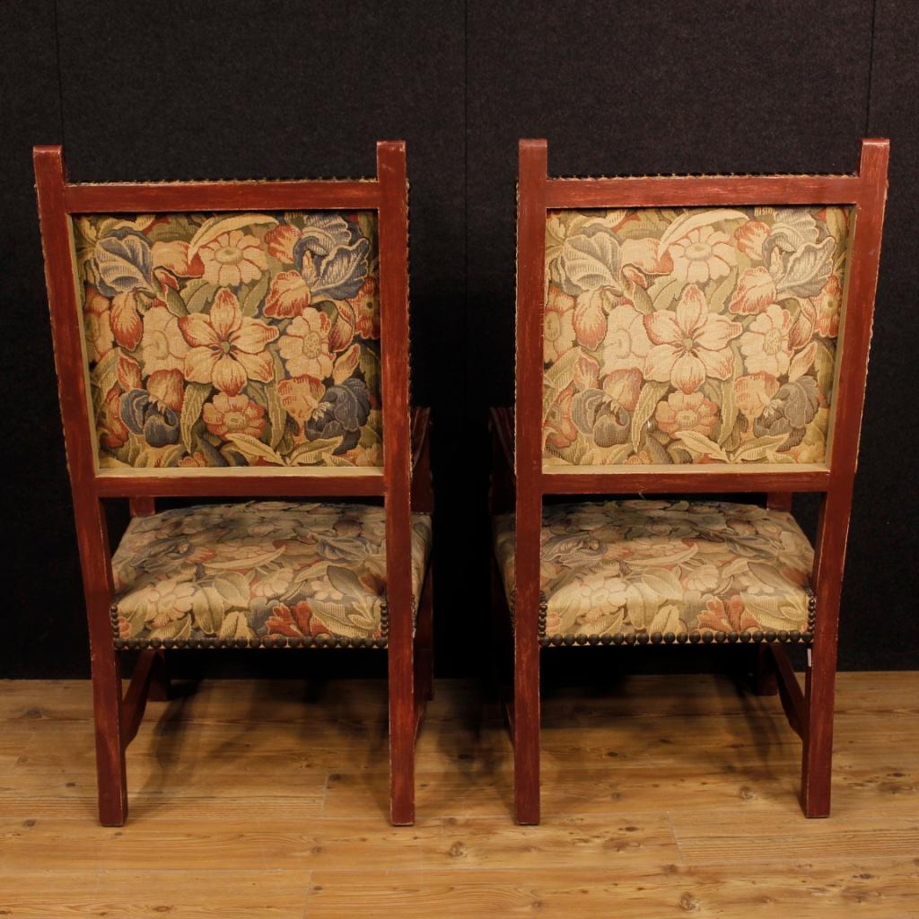 Pair of French Armchairs in Painted Wood, 20th Century For Sale 1