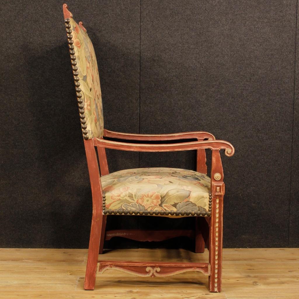 Pair of French Armchairs in Painted Wood, 20th Century For Sale 3