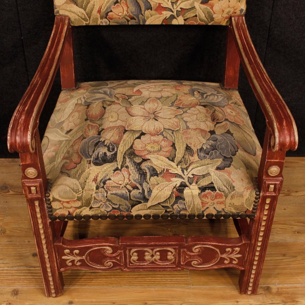 Pair of French Armchairs in Painted Wood with Floral Fabric from 20th Century 5