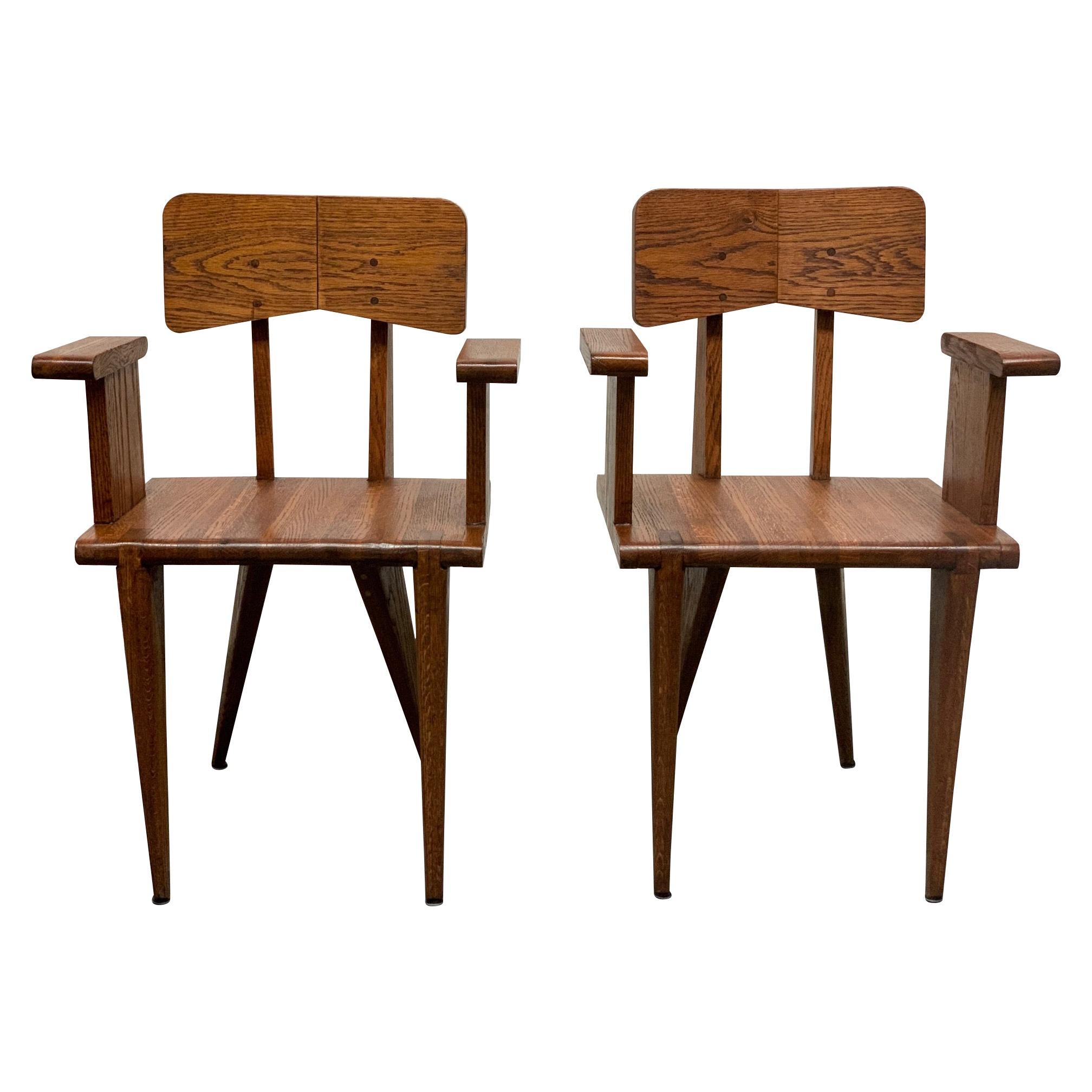 Pair of French Armchairs in the Manner of Jean Prouvé