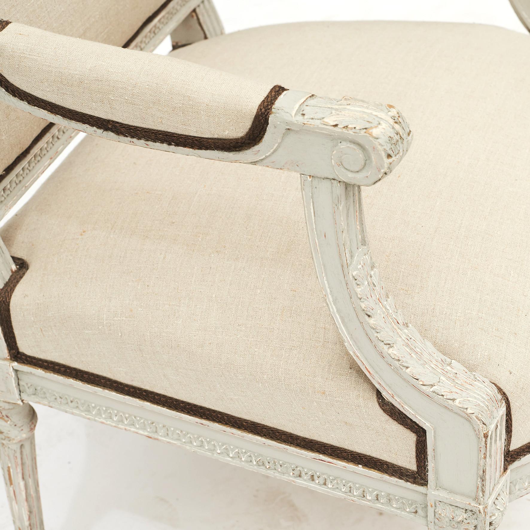 Pair of French Armchairs in the Style of Louis XVI 9