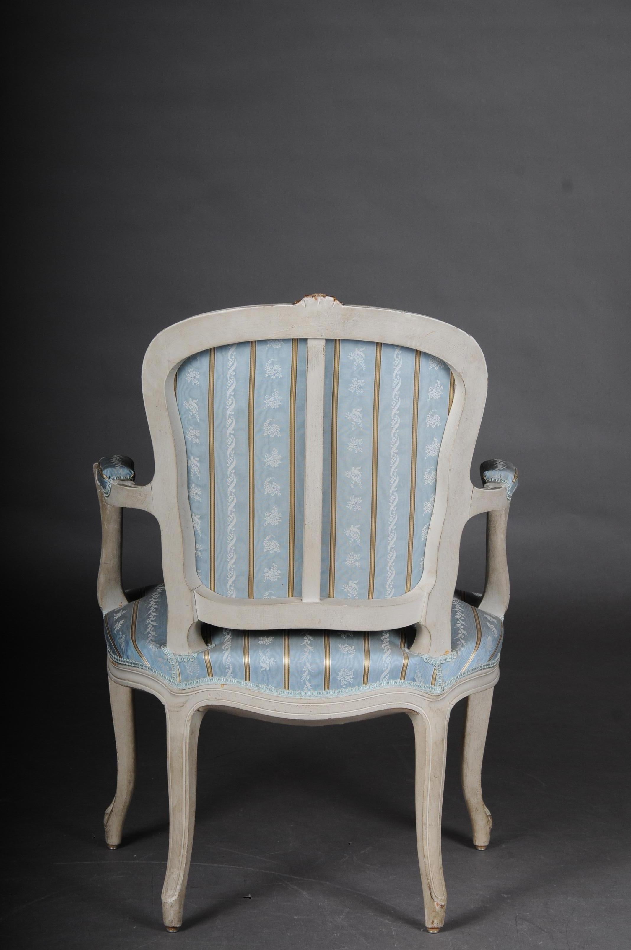 Beech Pair of French Armchairs Louis XV Chairs, 20th Century For Sale