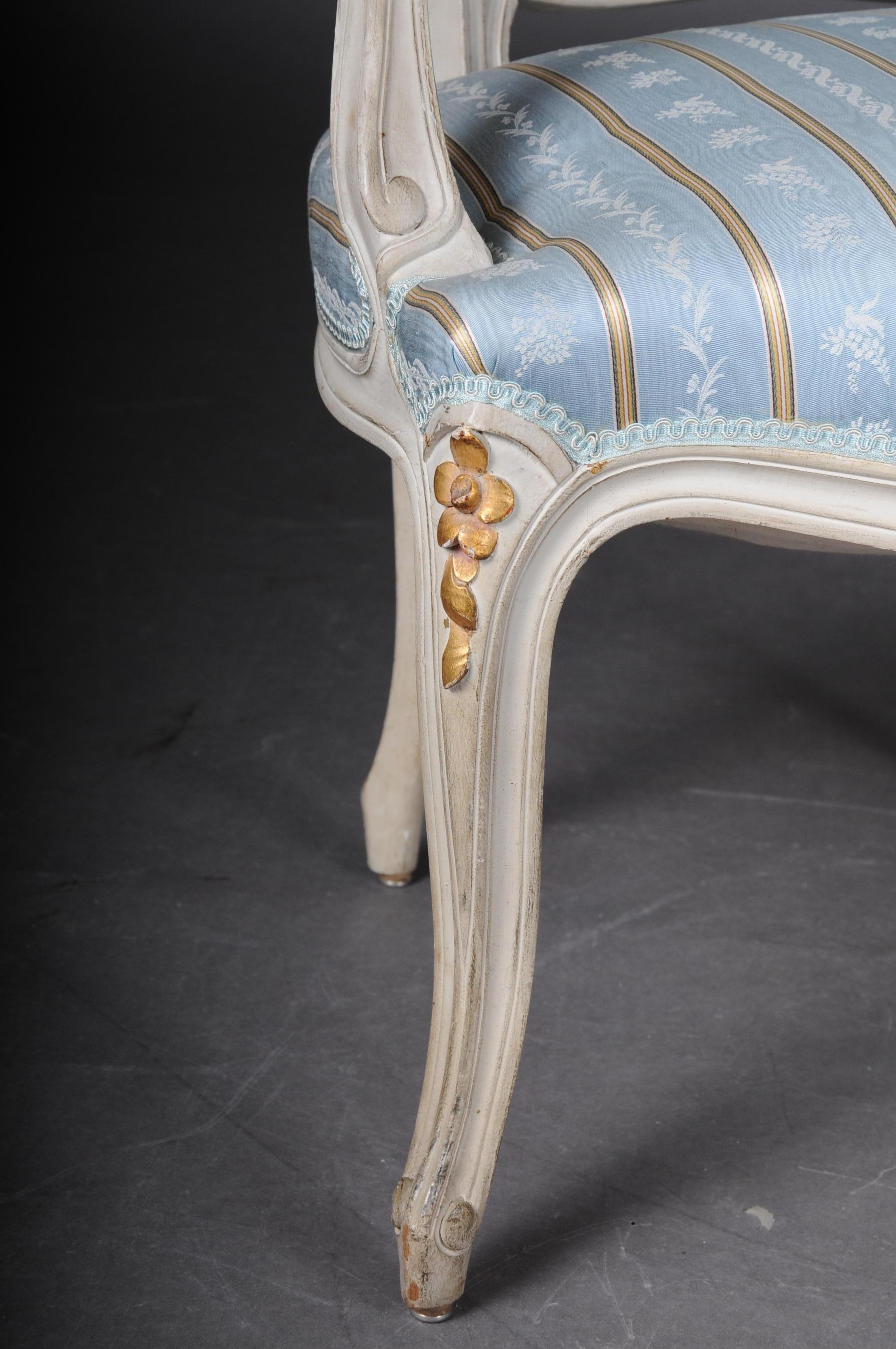 Pair of French Armchairs Louis XV Chairs, 20th Century For Sale 3