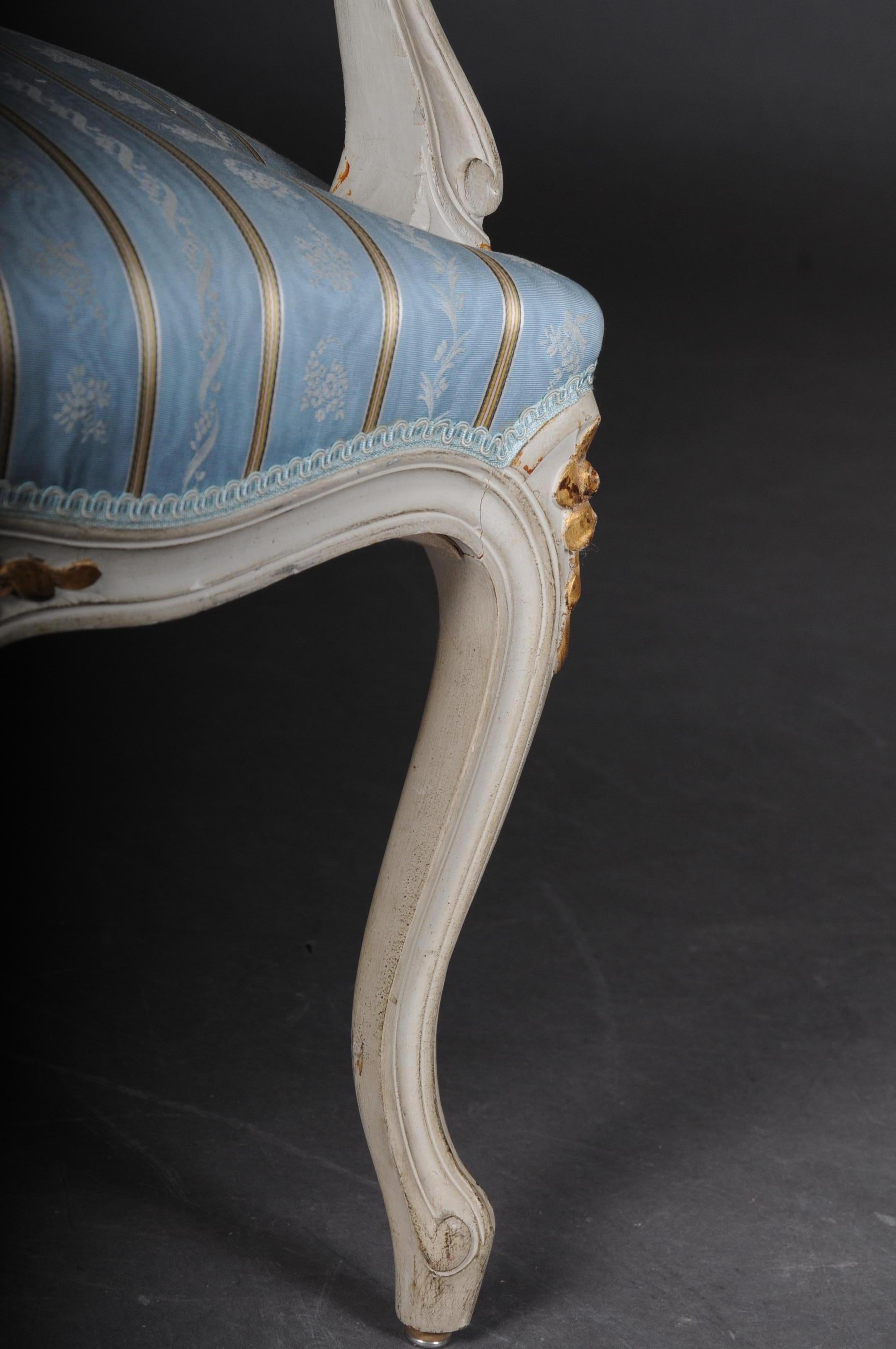 Pair of French Armchairs Louis XV Chairs, 20th Century For Sale 4